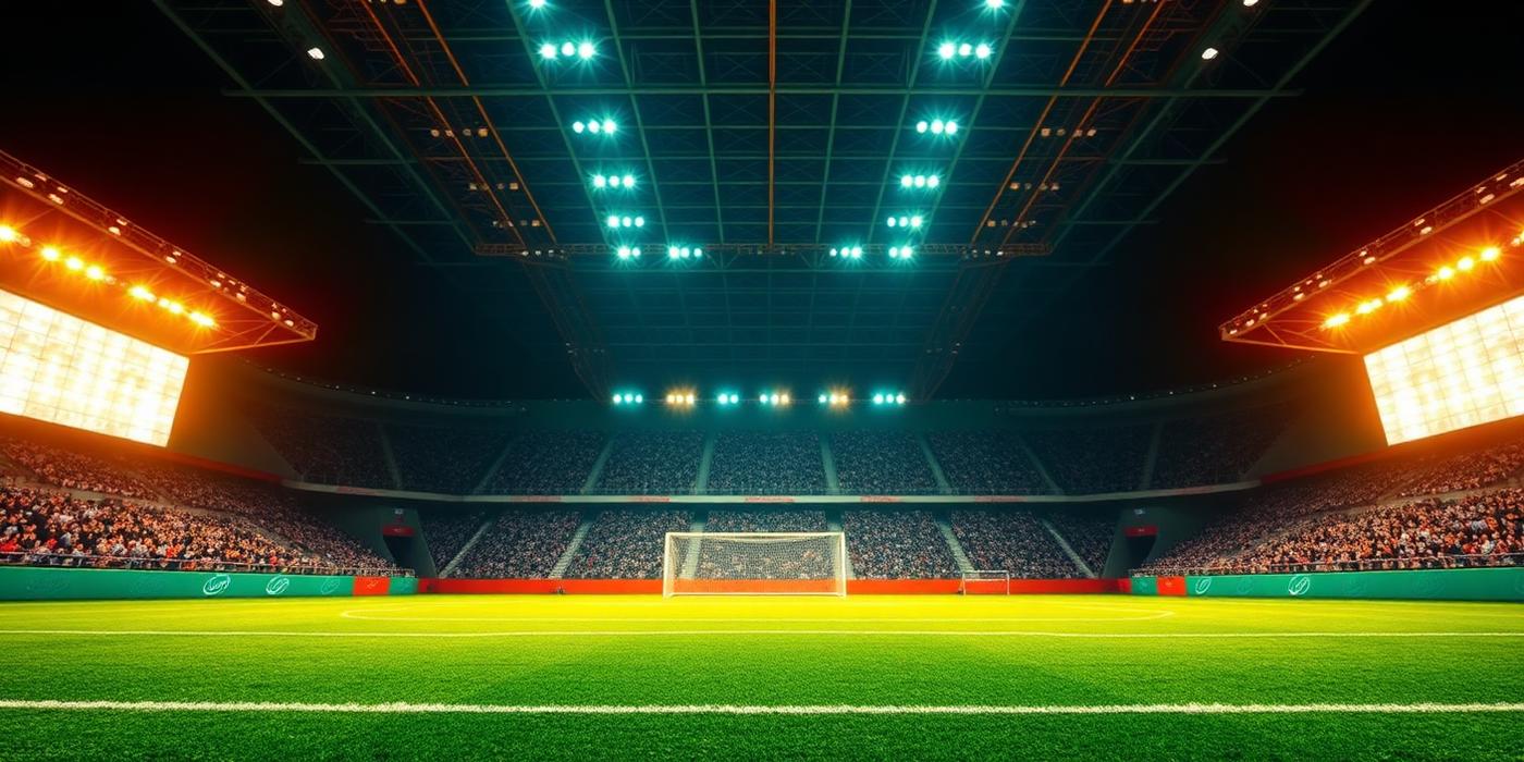 Floodlit stadium backdrop